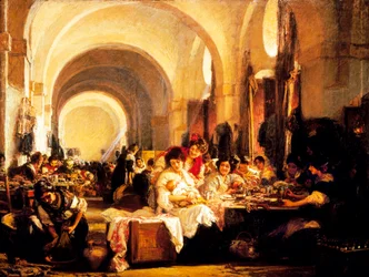 "Os fabricantes de charutos", pintura de Gonzalo Bilbao y Martinez