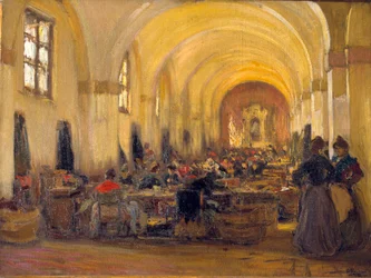 Fábrica de tabaco em Sevilha (pintura a óleo)