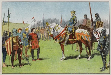 Henrique V antes da Batalha de Agincourt (cor litho)