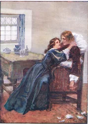 Ela conseguiu entrar em meus braços, embora eles não pudessem me segurar, do pub Lorna Doone. Pela W & R Chambers Ltd, 1921