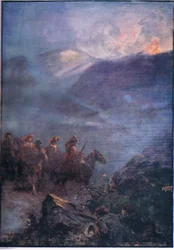 O caminho de guerra do Doones, do pub Lorna Doone.by W & R Chambers Ltd, 1921
