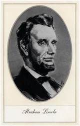 Abraham Lincoln , 16º presidente dos Estados Unidos, início do século 20