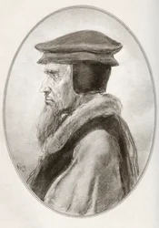 John Calvin, nascido Jehan Cauvin, de Living Biographies of Religious Leaders (Biografias Vivas de Líderes Religiosos)