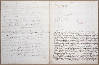 Primeira página de uma carta escrita por Leibniz em sua admissão na Academie des Sciences em Paris, 8 de fevereiro de 1700