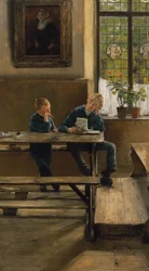 No orfanato, c.1886 (óleo sobre painel)