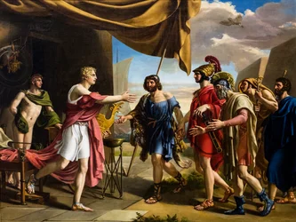 Aquiles recebe os mensageiros de Agamémnon