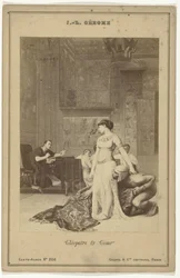 Reprodução fotográfica da pintura Cléopatre & César de Jean-Léon Gérôme