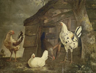 Aves de capoeira (óleo sobre tela)