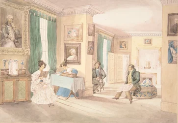 Um Interior em Hatton, Warwickshire, 1820-30.