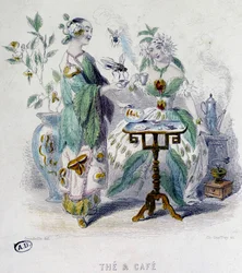 Alegoria de "Chá e Café" de Grandville, sd. Século XIX