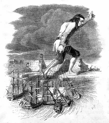 Ilustração para "As Viagens de Gulliver", escrita por Jonathan Swift