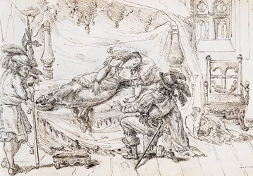 Bela Adormecida, ilustração para conto de fadas de Charles Perrault (1628-1703), gravura de Grandville (1803-1847)