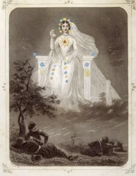 Estrelas: Mulher representando "La belle étoile" - por Grandville