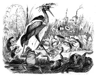 Os Sapos perguntam ao Rei, ilustração de 