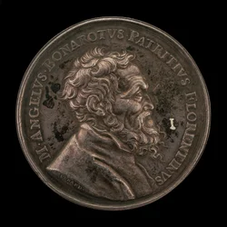Michelangelo Buonarroti, 1475-1564, anverso do artista italiano, 1673.