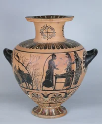 Haria Iônica Arcaica representando Hermes fingindo estar dormindo, de Cerveteri, c.530 aC (cerâmica)