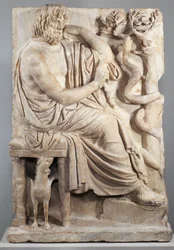 Alívio com um homem sentado (The Lansdowne Homer), c.75 aC (mármore)