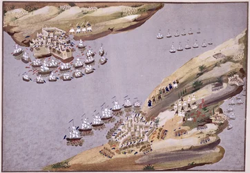 Batalhas pelas Ilhas de Creta e Samos, prato 23 da História Pictórica da Guerra da Independência Grega pelo General Makryjannis