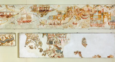 Expedições navais, Akrotiri fresco, Thera (hoje Santorini), Grécia, Civilização Minoana