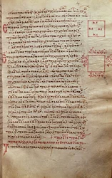 Página de texto com figuras geométricas, de Elements by Euclid (século III aC)
