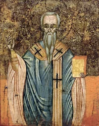São Cirilo de Alexandria (c.376-444), ícone (têmpera no painel)