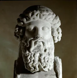 Busto do filósofo grego Platão (428-348 a.C.), escultura em mármore, Roma, Museus Capitolinos