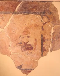 Perseus Hunter, fresco do métopo do Templo C de Thermos, Grécia, civilização grega, ca 630 a.C.