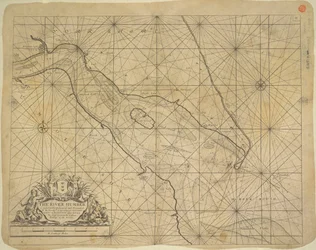 Carta impressa do estuário do rio Humber