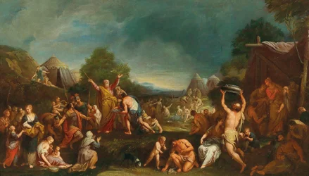 Os israelitas coletando maná.