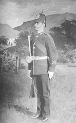 Cor-sargento, os guardas florestais de Connaught, c1880