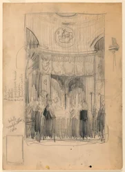 Funeral de James Cardinal Gibbons na Catedral Católica Romana, Baltimore, MD