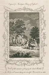 Enterrando vítimas da peste, Holywell Mount, Shoreditch, Londres, 1665 c final do século XVIII