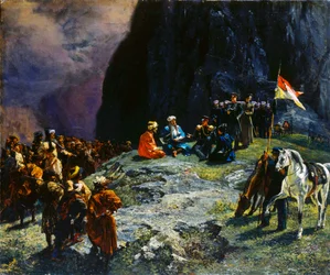 A reunião do general Klüke de Klügenau e do imã Shamil em 1837, 1849.
