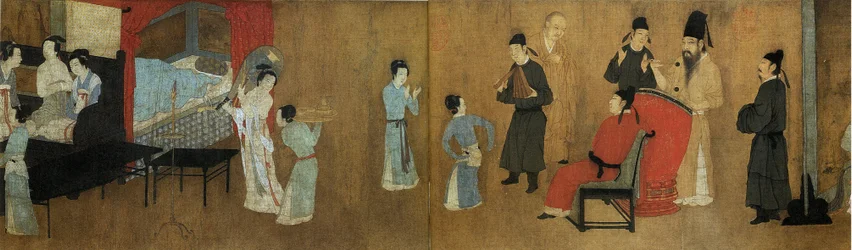 Revelações Nocturnas de Han Xizai (Detalhe) par Gu Hongzhong