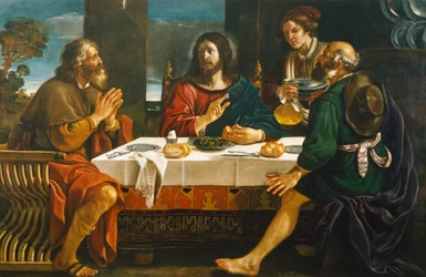 Ceia em Emaús, de Giovanni Francesco Barbieri, conhecido como Guercino (1591-1666), óleo sobre tela