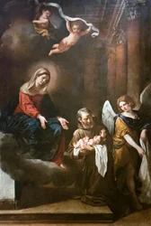 A Madonna com fra Felice da Cantalice, o Menino Jesus e um anjo, Guercino