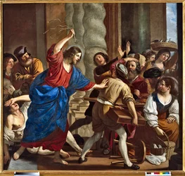 Cristo conduzindo os emprestadores de dinheiro do Templo Pintura de Giovanni Francesco Barbieri de Il Guercino (O Guerchino) (1591-1666)