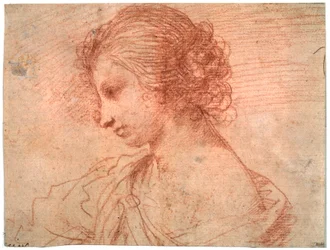 Retrato de peito de uma jovem mulher, século XVII