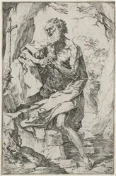 Saint Gerome (gravura em papel)