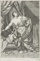 Morte de Lucretia, c. 1700-50 possivelmente Antonio Billy (primeira metade ativa do século XVIII) (gravura sobre papel)