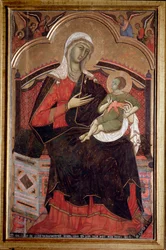 Virgem com menino Virgem Maria com Menino Jesus - Pintura de Guido da Siena (activo entre 1260 e 1280)