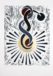 Bailarina invertida Nº2, 2019 (linogravura)
