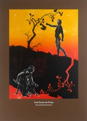 Sobre a árvore na encosta da montanha, Assim falou Zaratustra, 2023 (xilogravura e serigrafia)