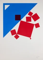 Suprematista Bachus e Ariadne segundo Ticiano em serigrafia, 2018 (serigrafia)
