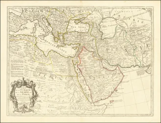 Mapa de 1701 - Mapa da Turquia, Arábia e Pérsia