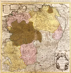 Mapa de Brabant (Bélgica e Holanda)(gravura