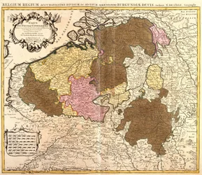 Mapa dos Países Baixos católicos (Bélgica e Luxemburgo) (gravura