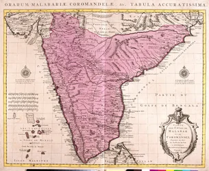 Mapa de Coromandel e Malabar (Índia) (gravura