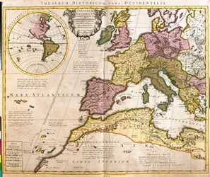 Mapa da Europa e das costas do Norte de África (gravura