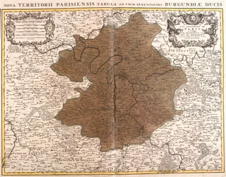 Mapa da Ile de France (gravura